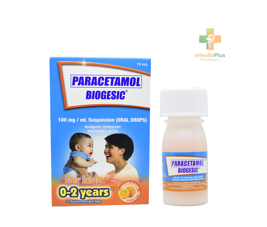 Biogesic 100mg/mL Orange-Flavored Oral Drops